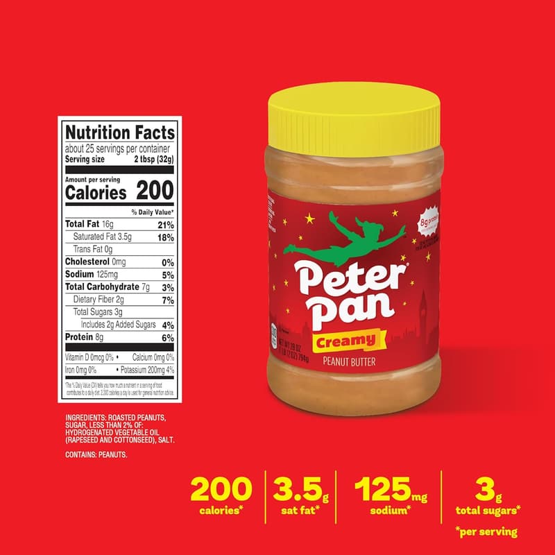 Creamy Gluten-Free Peanut Butter - 16.3 oz Jar (Pack of 12)