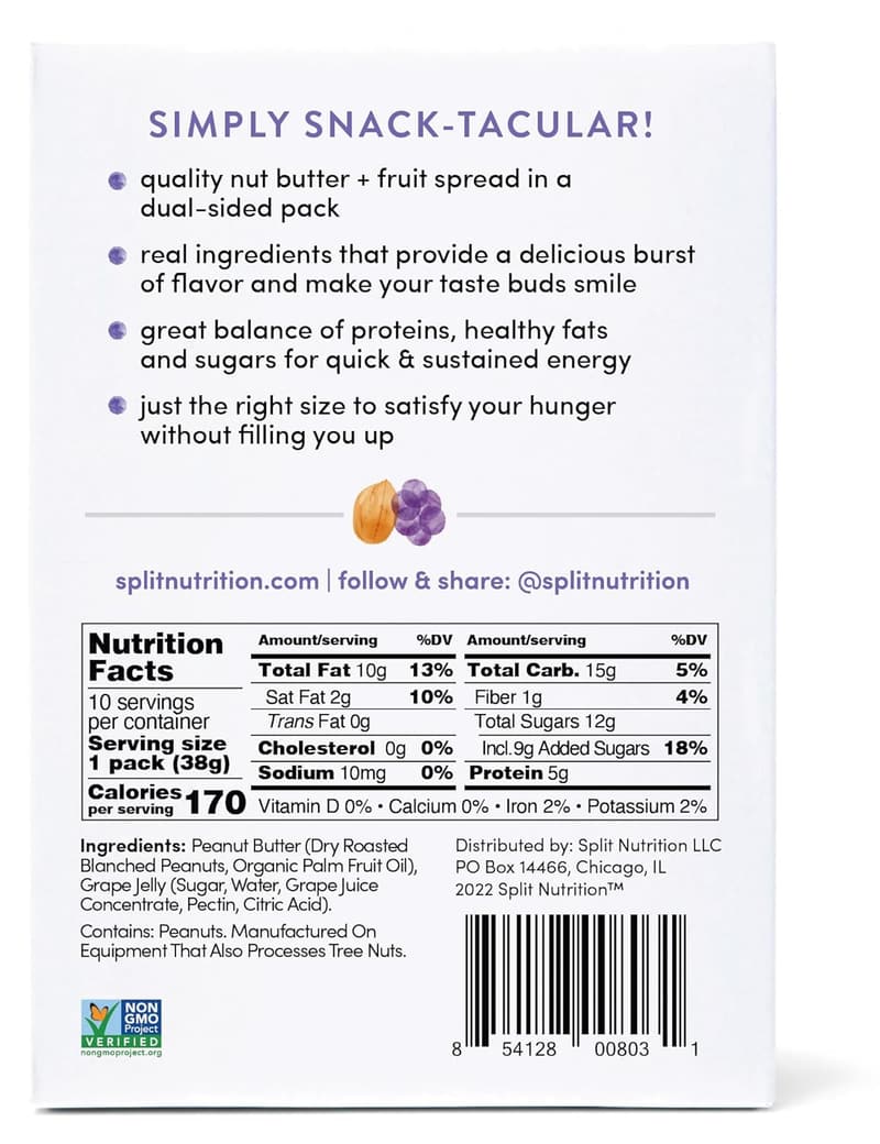 Peanut Butter & Grape Jelly Squeeze Packs - Non-GMO, Gluten Free