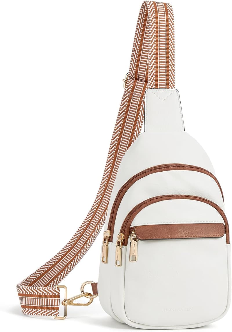 Leather Crossbody Sling Bag for Women - Travel Chest Pack