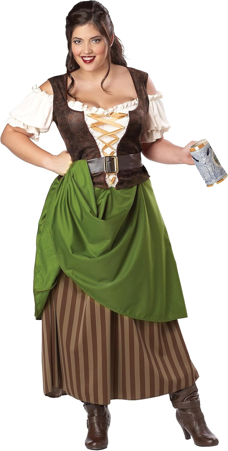 Plus Size Tavern Maiden Costume for Themed Parties