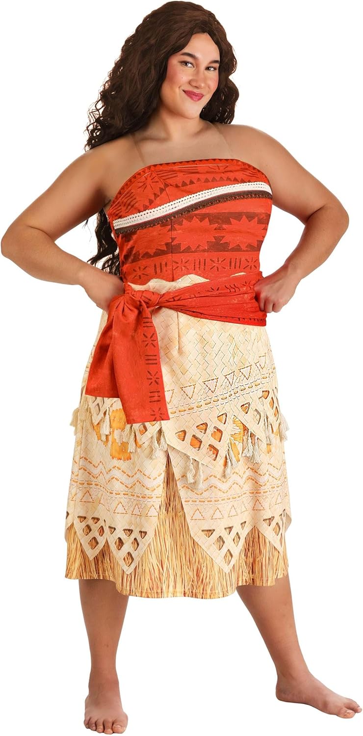 Disney Moana Plus Size Costume for Adults with Waist Sash
