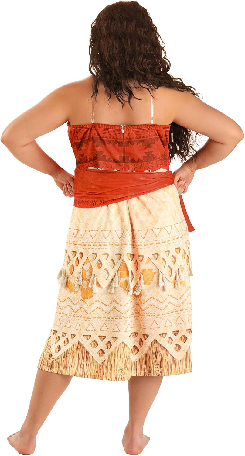 Disney Moana Plus Size Costume for Adults with Waist Sash