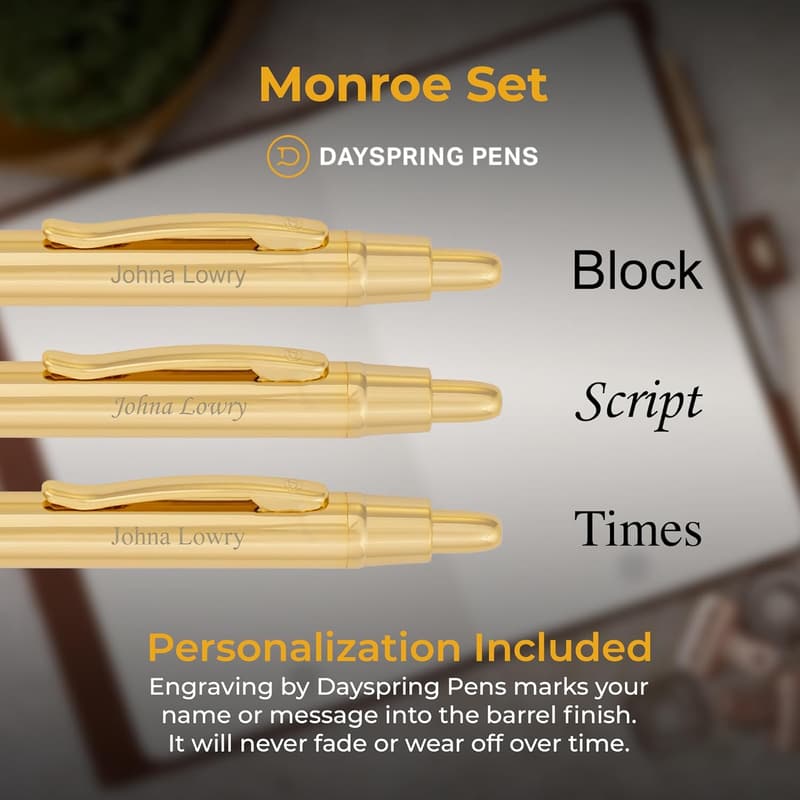 Personalized 18K Gold Plated Pen & Pencil Set for Men & Women