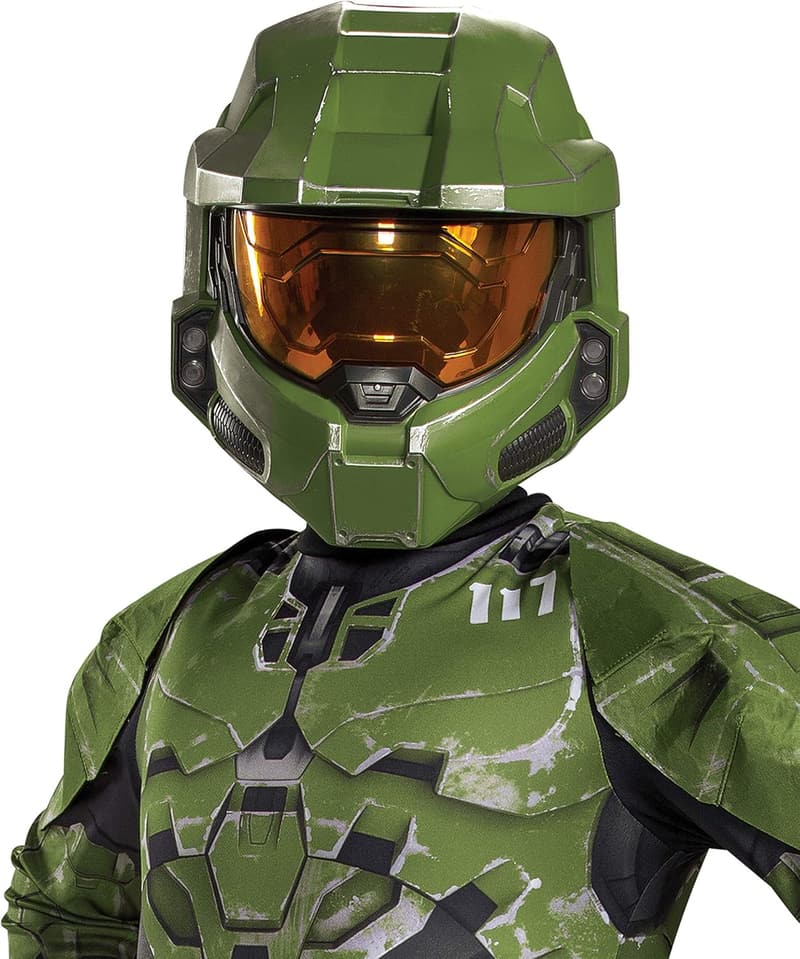 Halo Infinite Master Chief Kids Costume Half-Mask - Green & Gold