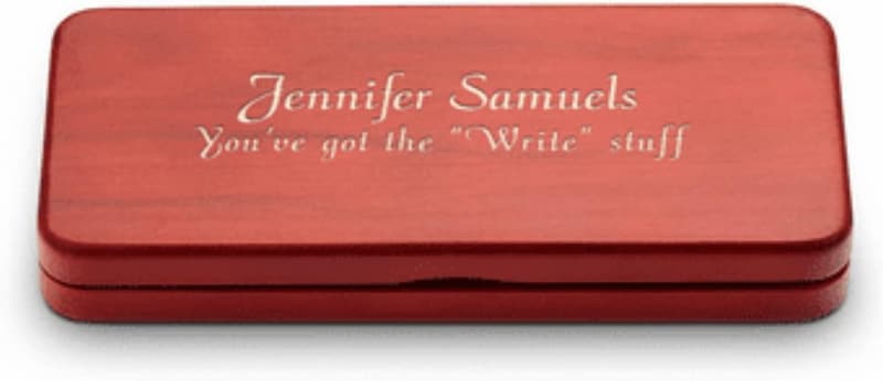 Cherry Finish Laser Engraved Pen & Pencil Set - Elegance Collection