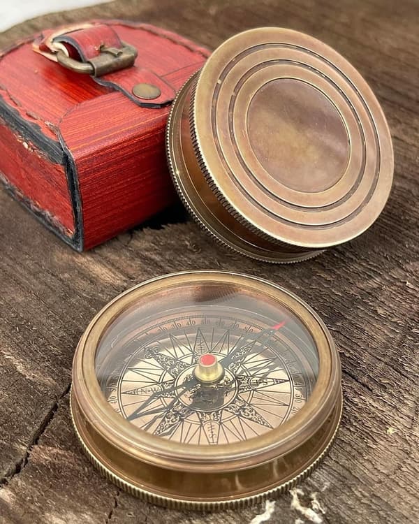 Engraved Brass Compass for Husband – Romantic Keepsake Gift