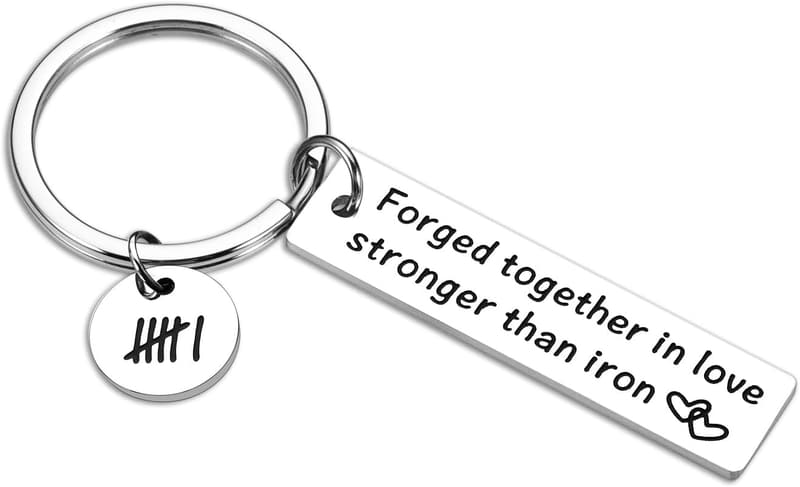 6th Anniversary Iron Keychain Gift for Couples