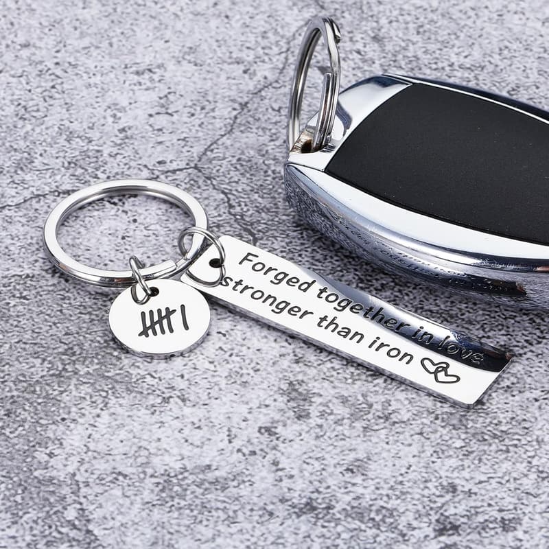 6th Anniversary Iron Keychain Gift for Couples