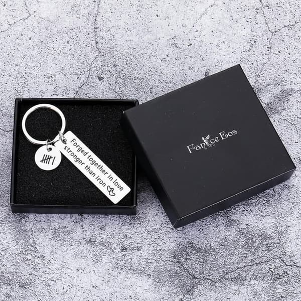 6th Anniversary Iron Keychain Gift for Couples