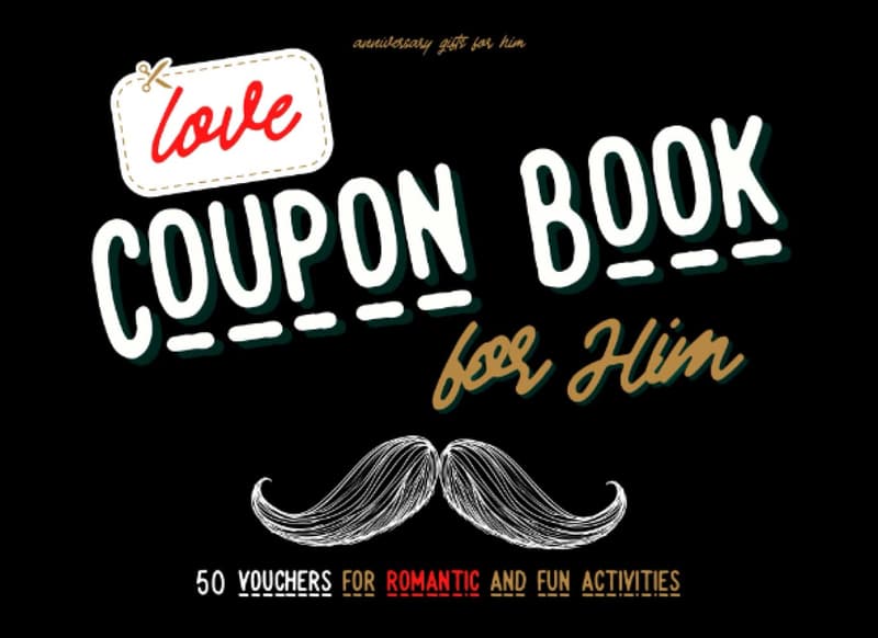 Anniversary Gift: Love Coupon Book for Couples - 50 Fun Vouchers