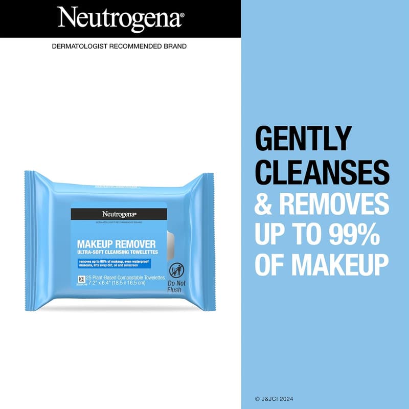 Neutrogena Makeup Remover Wipes - Alcohol-Free, 20 Singles
