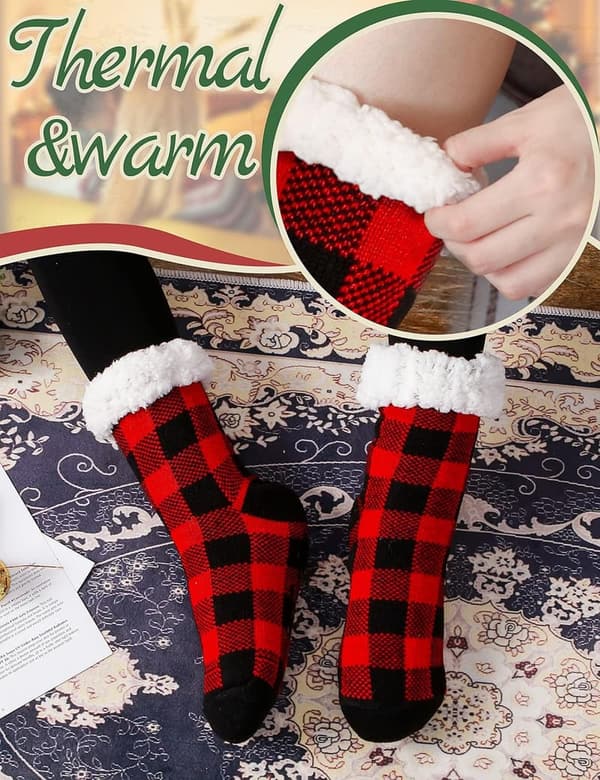 Cozy Women's Fleece Slipper Socks for Winter Comfort