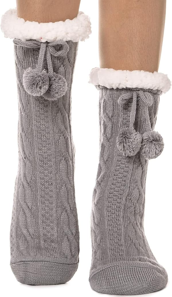 Cozy Winter Fuzzy Socks for Women with Grips