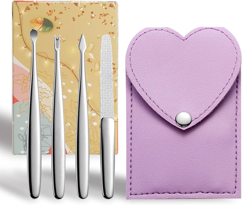 Christmas Nail File Kit Gift for Women - 4 Pcs (Purple)