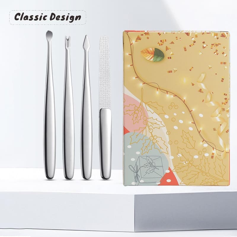Christmas Nail File Kit Gift for Women - 4 Pcs (Purple)
