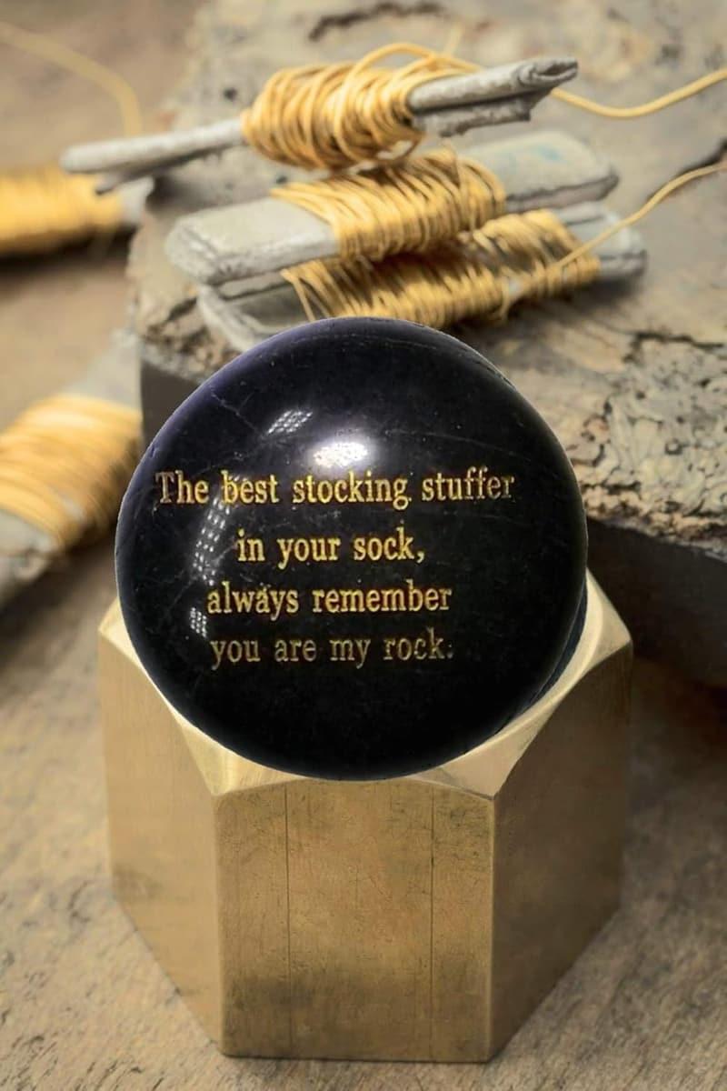 Engraved Black Rock - Perfect Stocking Stuffer Gift