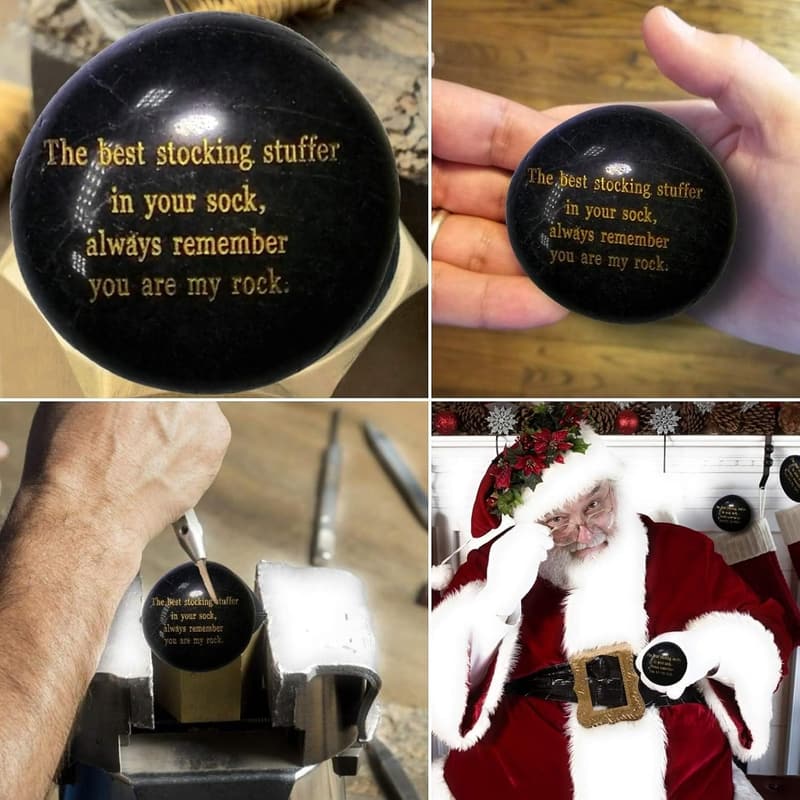 Engraved Black Rock - Perfect Stocking Stuffer Gift