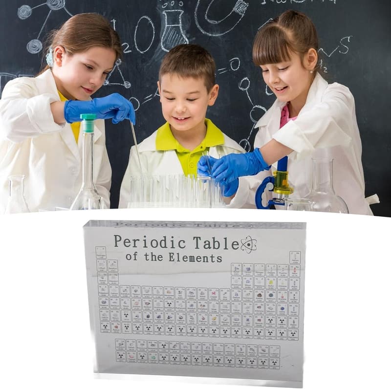 Periodic Table of 103 Real Elements - Clear Acrylic Teaching Tool