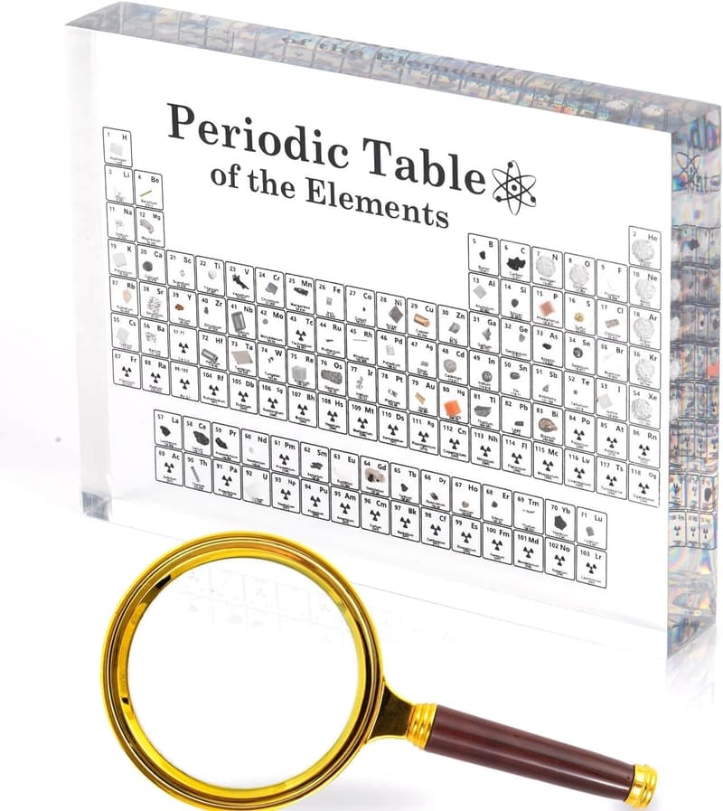 Large Acrylic Periodic Table Display with Real Element Samples