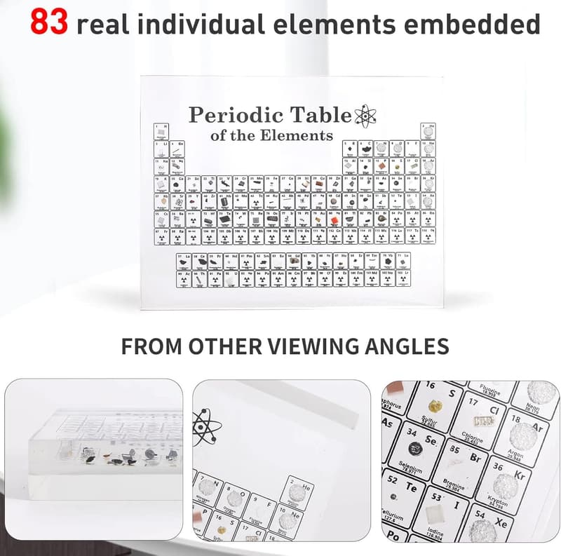 Large Acrylic Periodic Table Display with Real Element Samples