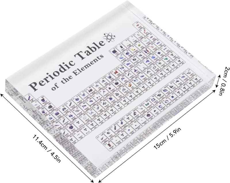 Periodic Table Display with Real Elements - Acrylic Teaching Decor