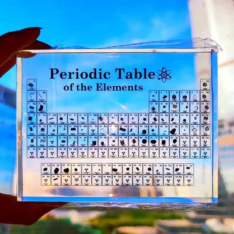 Acrylic Periodic Table Display with 83 Real Elements Samples