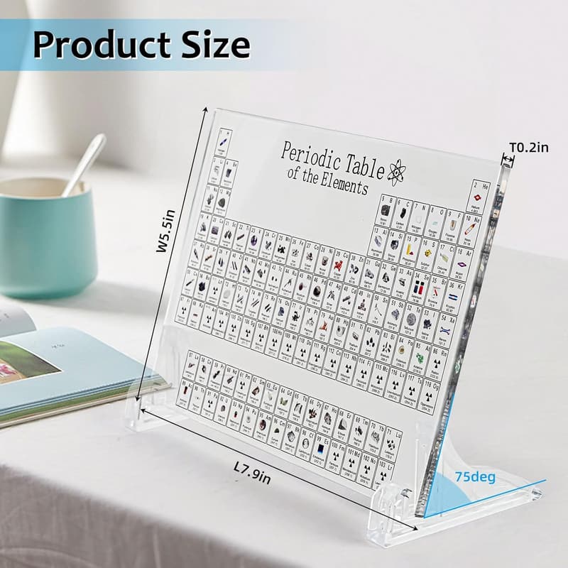 Acrylic Periodic Table of Elements Educational Display for Students