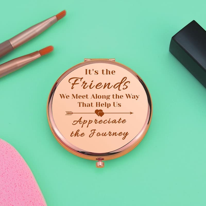 Rose Gold Compact Mirror for Best Friends - Graduation Gift