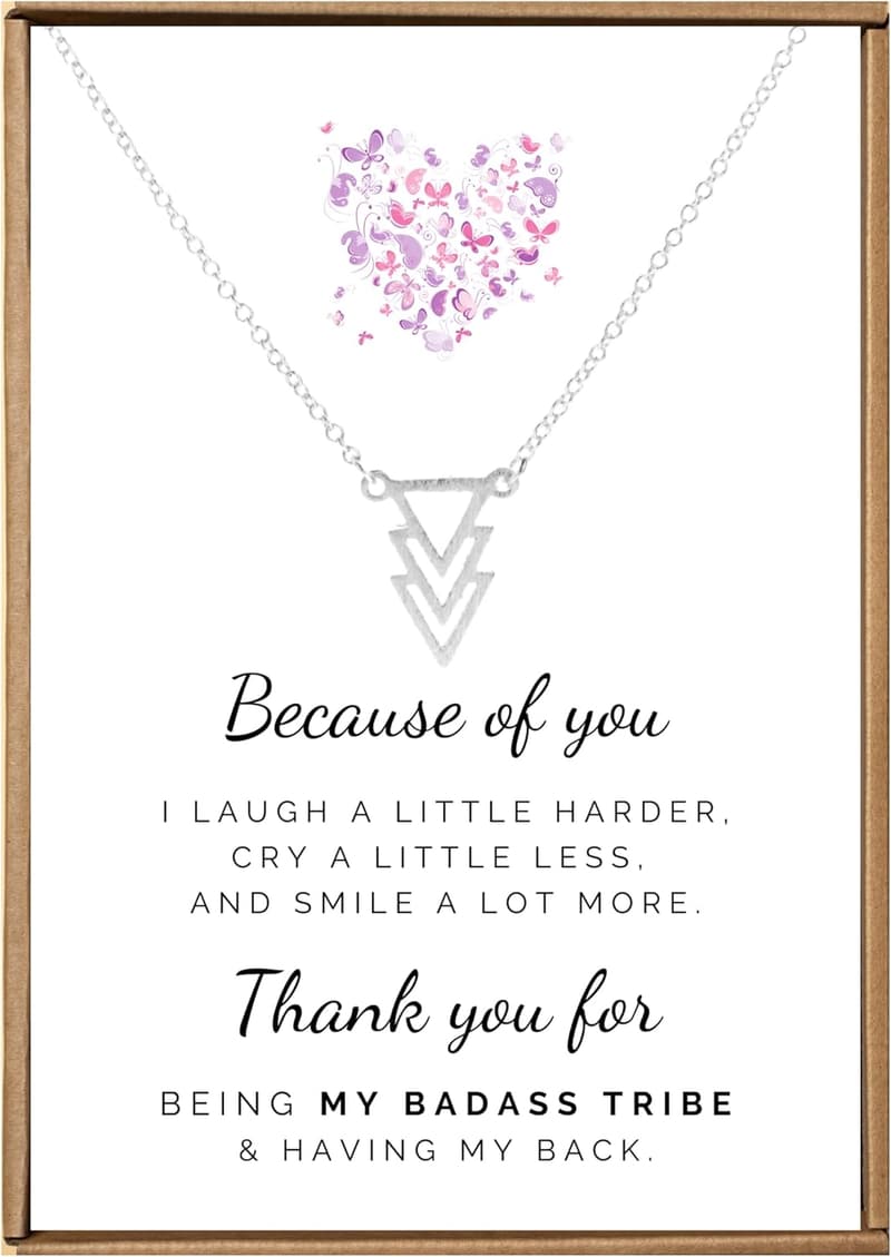 Friendship Necklace with Three Triangle Pendants for Women