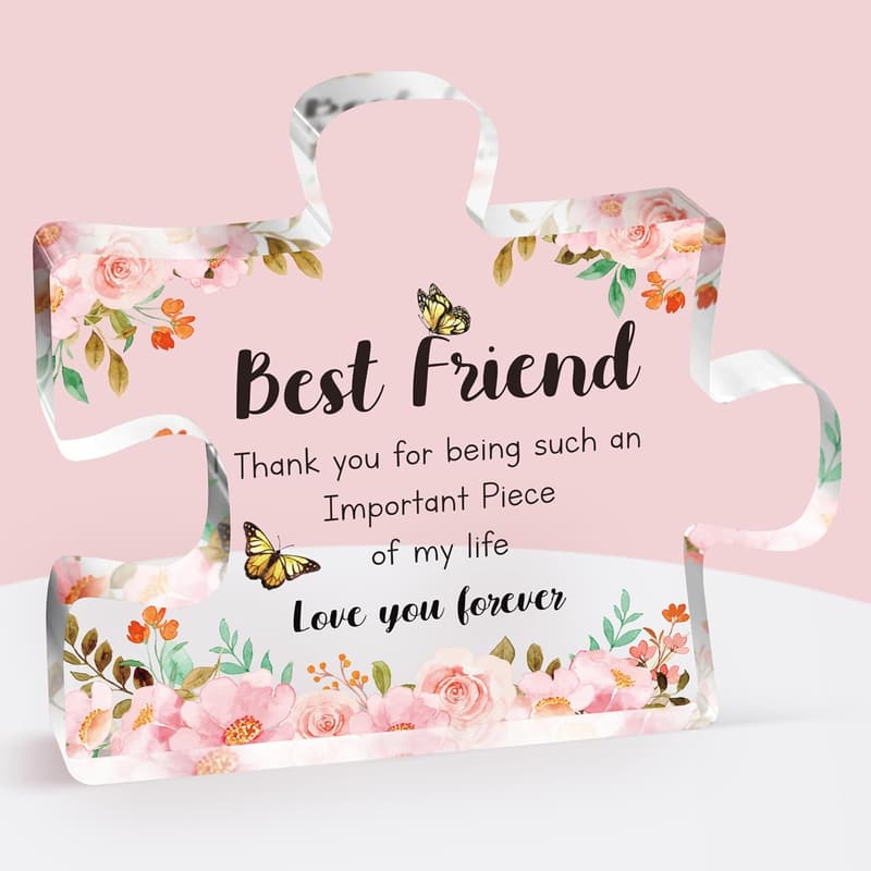 Best Friend Birthday Acrylic Block Puzzle Decoration