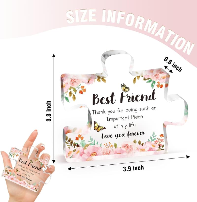Best Friend Birthday Acrylic Block Puzzle Decoration