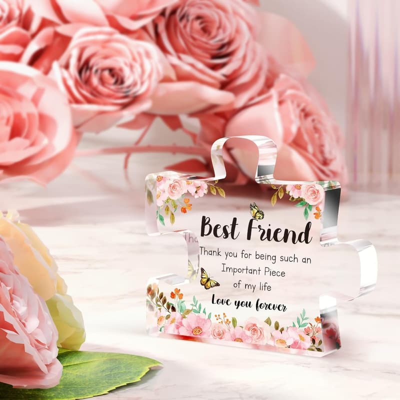 Best Friend Birthday Acrylic Block Puzzle Decoration