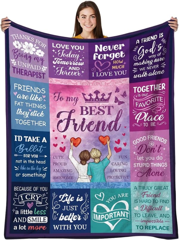 Personalized Purple Blanket for Best Friends & Sisters