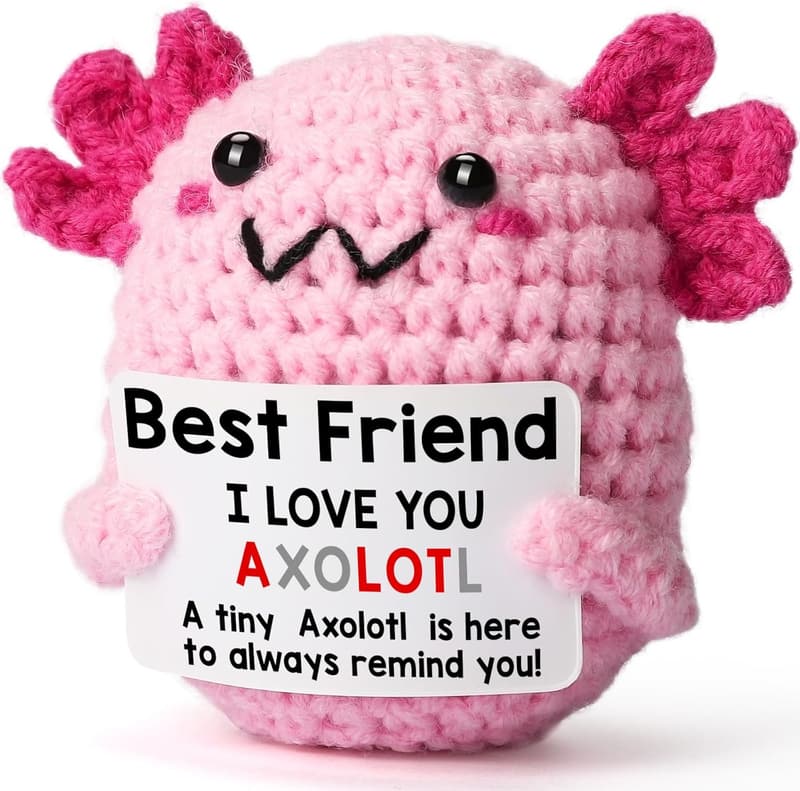 Handmade Crochet Axolotl Doll - Perfect Gift for Friends