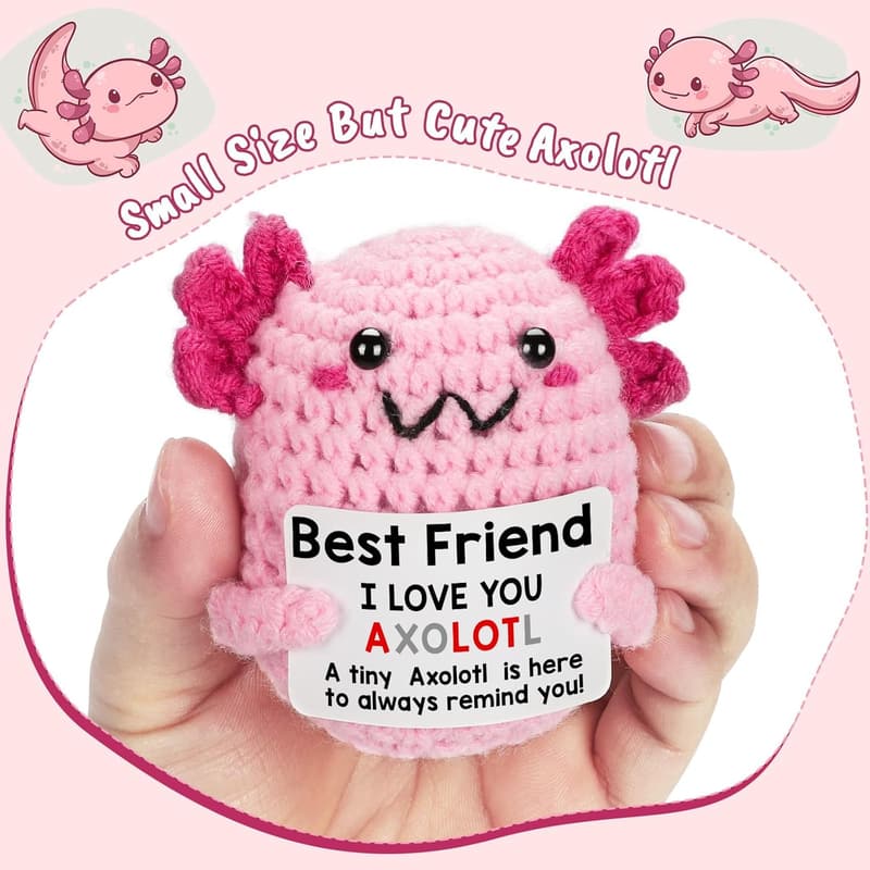 Handmade Crochet Axolotl Doll - Perfect Gift for Friends