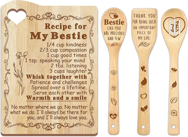 Engraved Bamboo Cutting Board - Birthday Gift for Best Friends