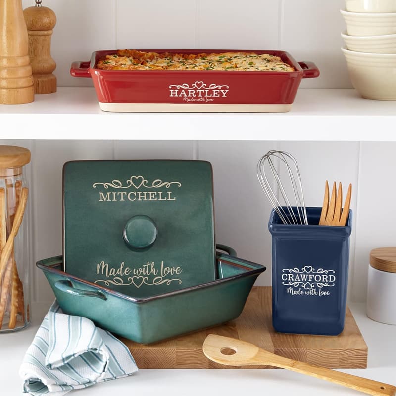 Personalized Stoneware Casserole Dish for Her