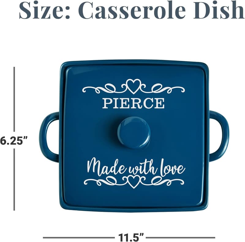 Personalized Stoneware Casserole Dish for Her