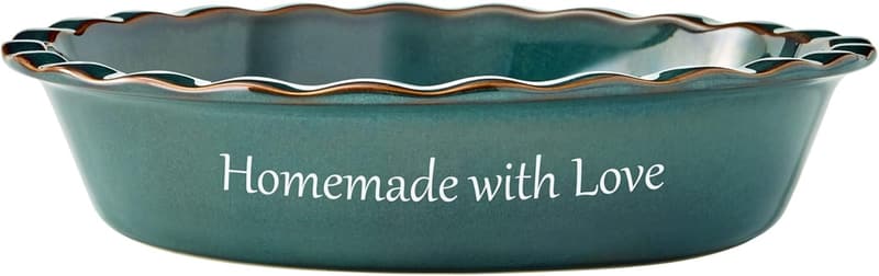 Personalized Teal Stoneware Pie Dish - Let's Make Memories