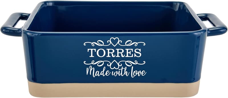 Personalized Navy Stoneware Baker for Her