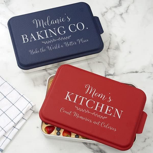 Personalized Navy Cake Pan with Lid for Mom, 9x13 Inch