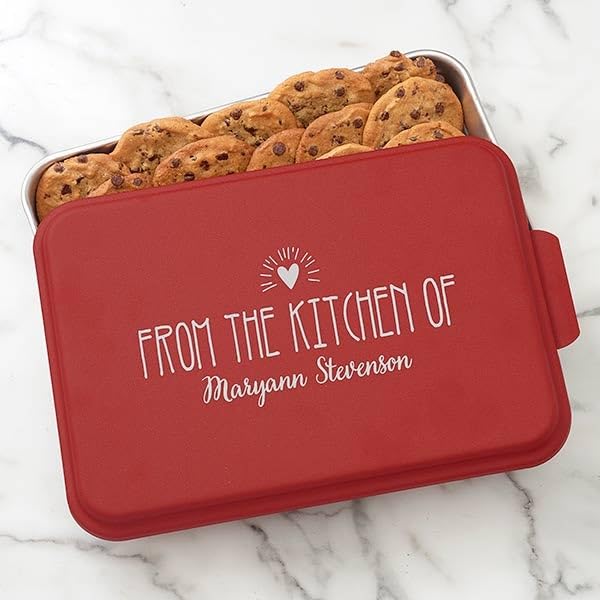 Personalized Aluminum Cake Pan with Lid - 9x13, Made in USA