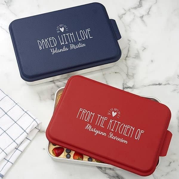Personalized Aluminum Cake Pan with Lid - 9x13, Made in USA