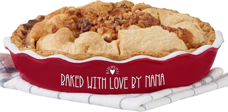 Personalized Classic Pie Dish in Hand-Glazed Stoneware - Red