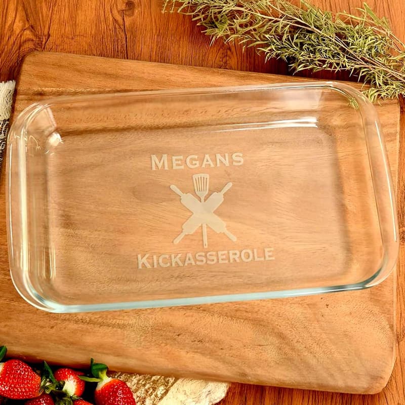Custom Engraved Baking Dish with Lid - Perfect Wedding Gift for Couples