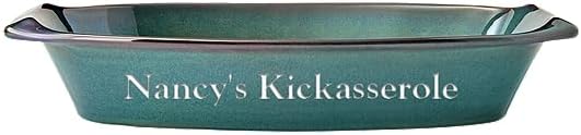 Personalized Iridescent Teal Baking Dish for Mother's Day