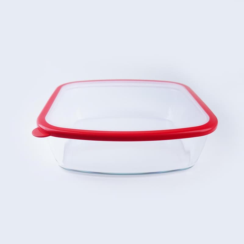 9x9in Square Glass Baking Dish with Lid, 2.6QT