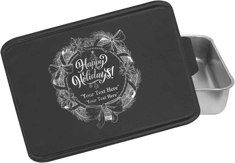 Custom Engraved Aluminum Cake Pan with Lid - Ideal for Birthdays