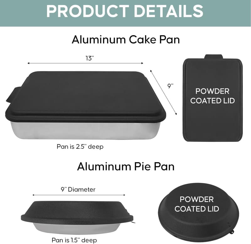 Custom Engraved Aluminum Cake Pan with Lid - Ideal for Birthdays