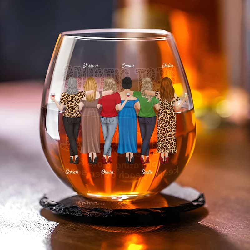 Personalized Wine Glass - Custom Best Friend Gift for Women